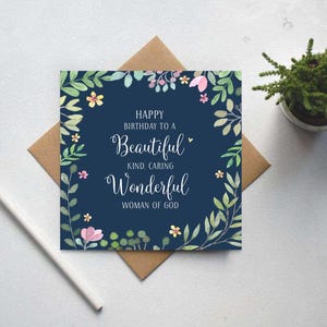 Tarjeta de cumpleaños cristiana, tarjetas de cumpleaños cristianas, tarjetas cristianas para mujeres, regalos cristianos para mejores amigas (GC183)