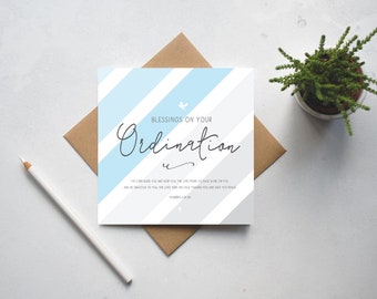 Blessings On Your Ordination Card: Christian Card