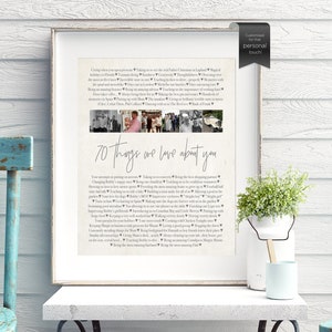 Regalo para papá por su 70 cumpleaños, 70 cosas que nos encantan de ti, Regalo para papá por su 70 cumpleaños, Regalo para él, Regalos para hombres, Archivo digital, Tonos neutros