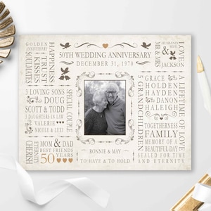 50° anniversario, 50° anniversario di matrimonio personalizzato per i genitori, 50° anniversario di nozze d'oro, 50° anniversario di nozze per coppie, regalo per il 50° anniversario