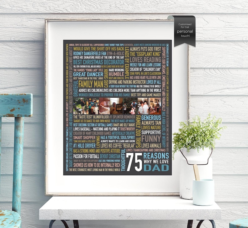 Custom 75th Birthday Gift for Dad Husband Gifts Dad gifts