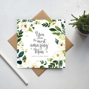 Birthday card for Mom Mum, Mom Birthday card, Happy birthday Mom card, Mother&#39;s day card, Thank you Mom card, Card for Mum, Best Mom card