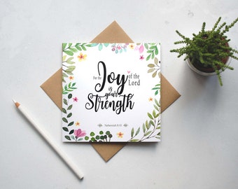 Christian Encouragement Card: The Joy of the Lord is your strength