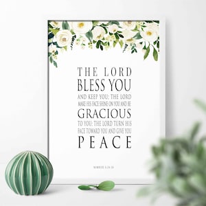 Christian gifts for home, May the Lord bless you and keep you, The Blessing, Numbers 26:24-26 Faith, Christian Prints, Bible Verse Print