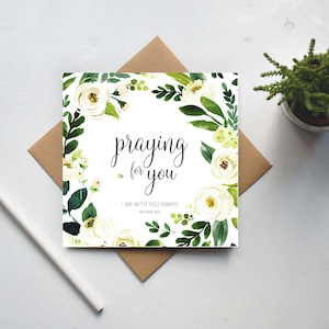 Orando por ti - "Estoy contigo siempre" Mateo 28:20 - Tarjetas cristianas de aliento - tarjeta de enfermedad - Tarjeta que te mejores pronto Reino Unido (GC161)