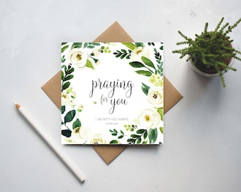 Praying for you - "I am with you always" Matthew 28:20 - Encouragement Christian Cards - illness card - Get well soon card UK (GC161)