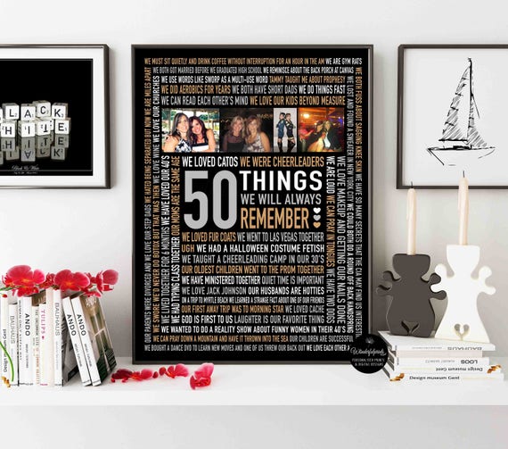 50th Birthday Gift for Best Friend Fifty Fiftieth 50 Etsy