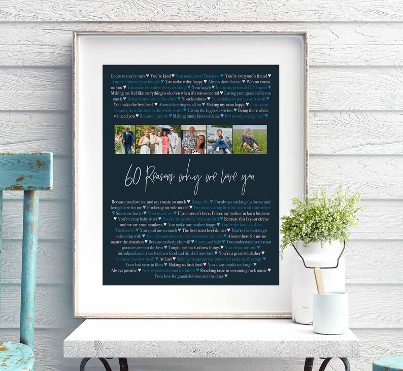 60th Birthday Gift for Men, 60th Poster, Dad 60th Birthday, 60th Dad
