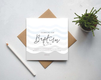 Celebrating Your BAPTISM Card - Numbers 6:24-26 - Bible Verse Card - Scripture Card - Baptism Card - Faith Cards - Christian Cards (GC141)