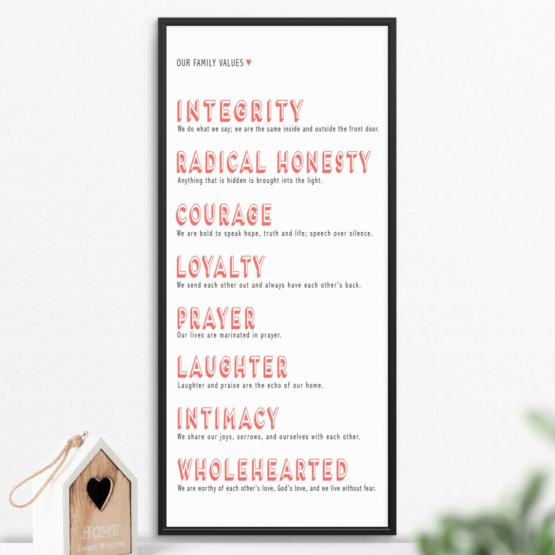 Inspirational Christian Family Values Sign Christian Rules Etsy UK