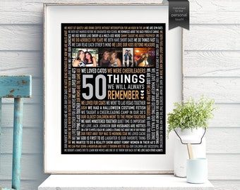 50th Birthday Gift for HER, For Best Friend,For Women, 50 MEMORIES, DIGITAL File, 50 Reasons Why We Love You, For Mom, For Sister