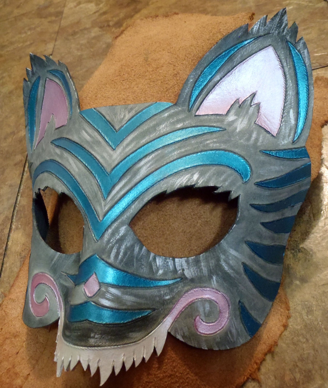 Leather Cheshire Cat Cosplay Halloween Mask - Etsy