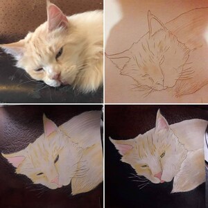 Custom Pet Portrait Leather Journal - Etsy