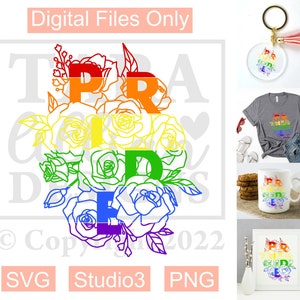 Gay Pride SVG, LGBTQ svg, LGBT svg, Floral Pride, Cricut, Silhouette Cameo, svg Datei, Pride 2023 svg, Regenbogen svg, Pride Monat 2023