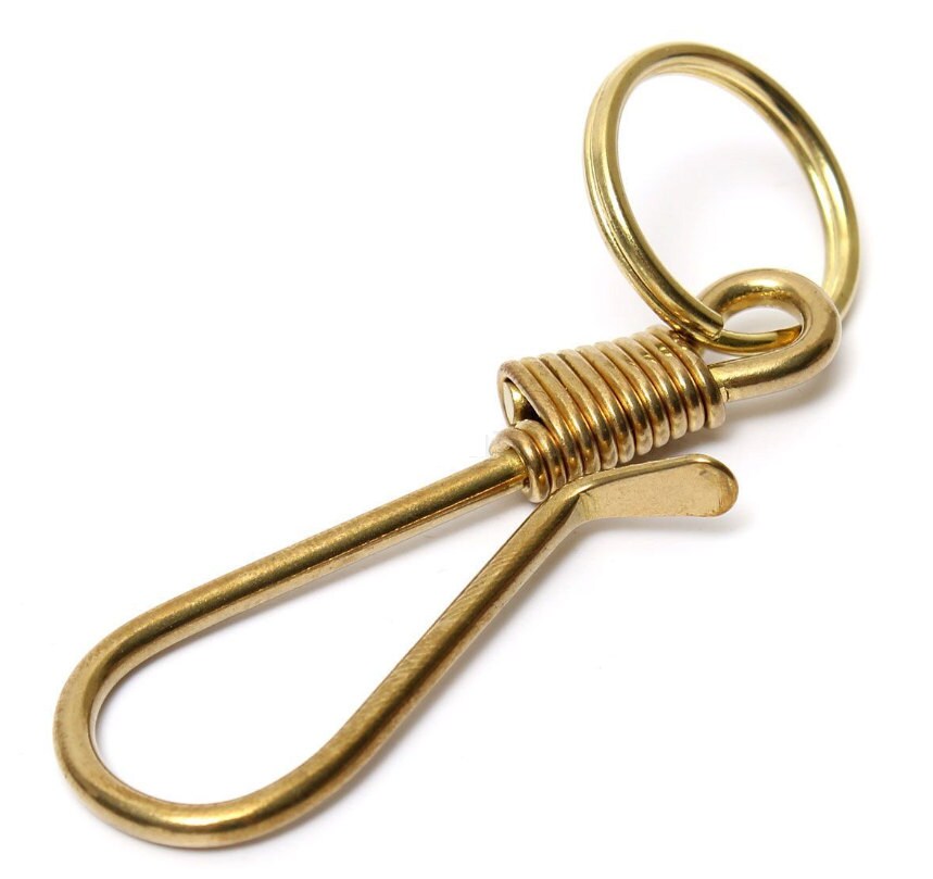 Solid Brass Key Chain Keyring 68mm/2.67 Clip in Belt Etsy