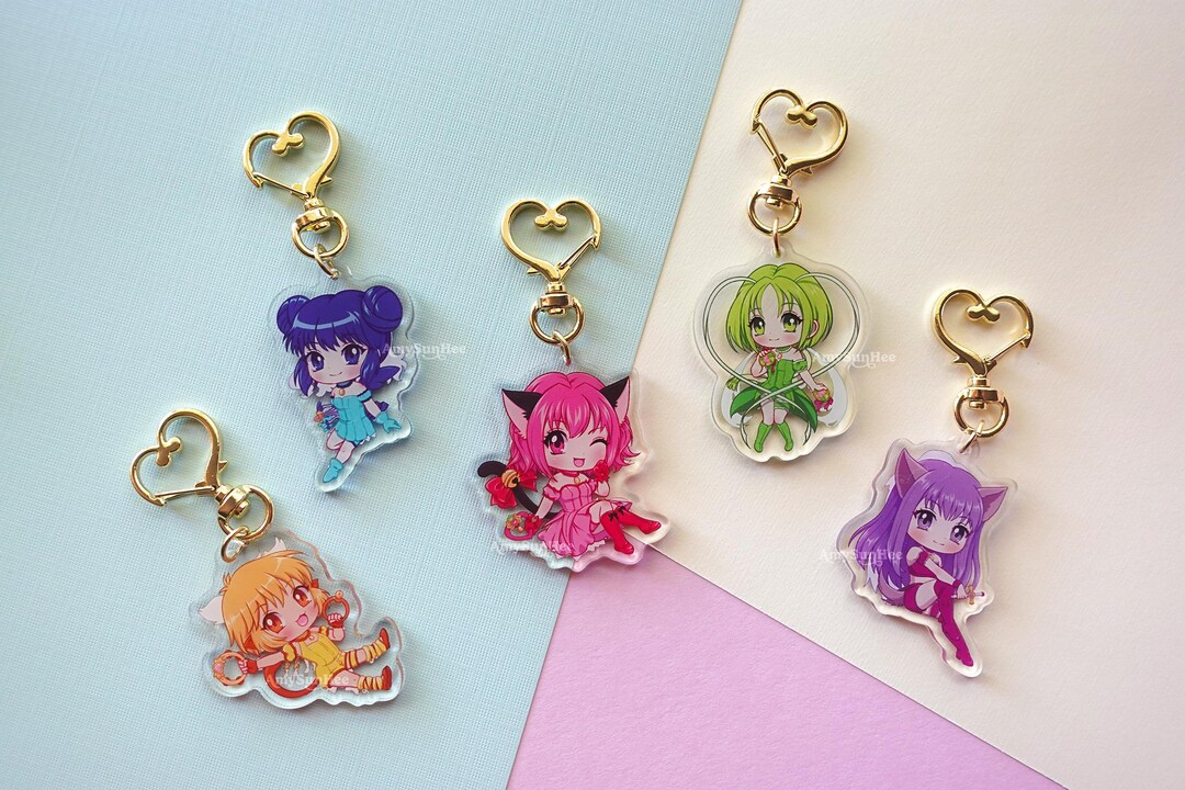 Mew Mew Acrylic Charm Keychains - Etsy