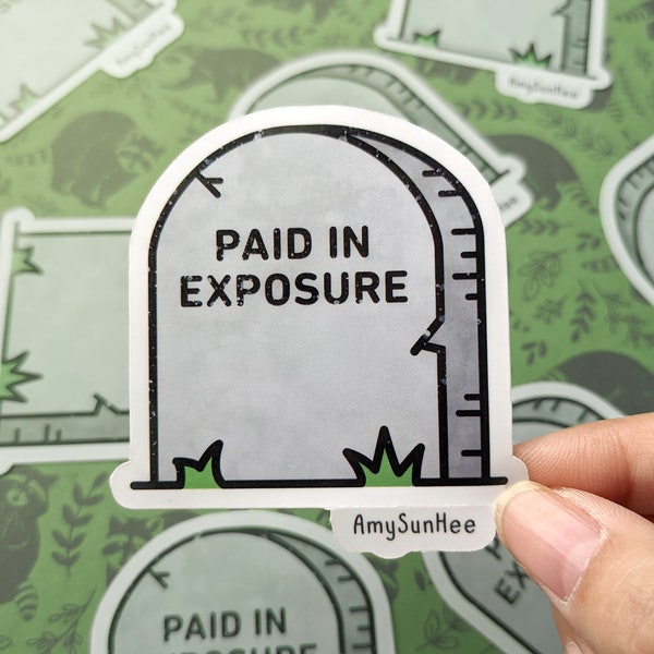 Paid in Exposure sticker