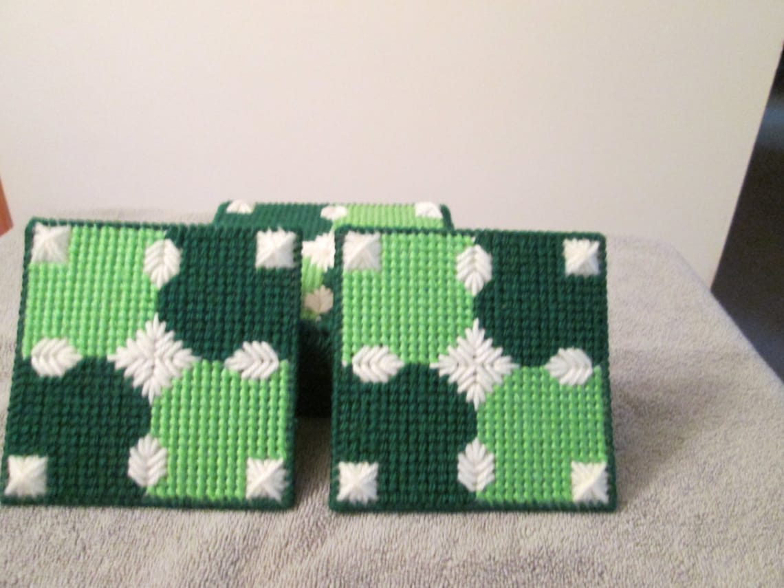 Coasters Box Set of 4 in Plastic Canvas Item 83 - Etsy