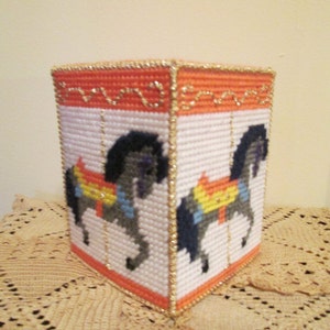 Carousel Horse Tissue Box Cover with Gold Thread Item 202