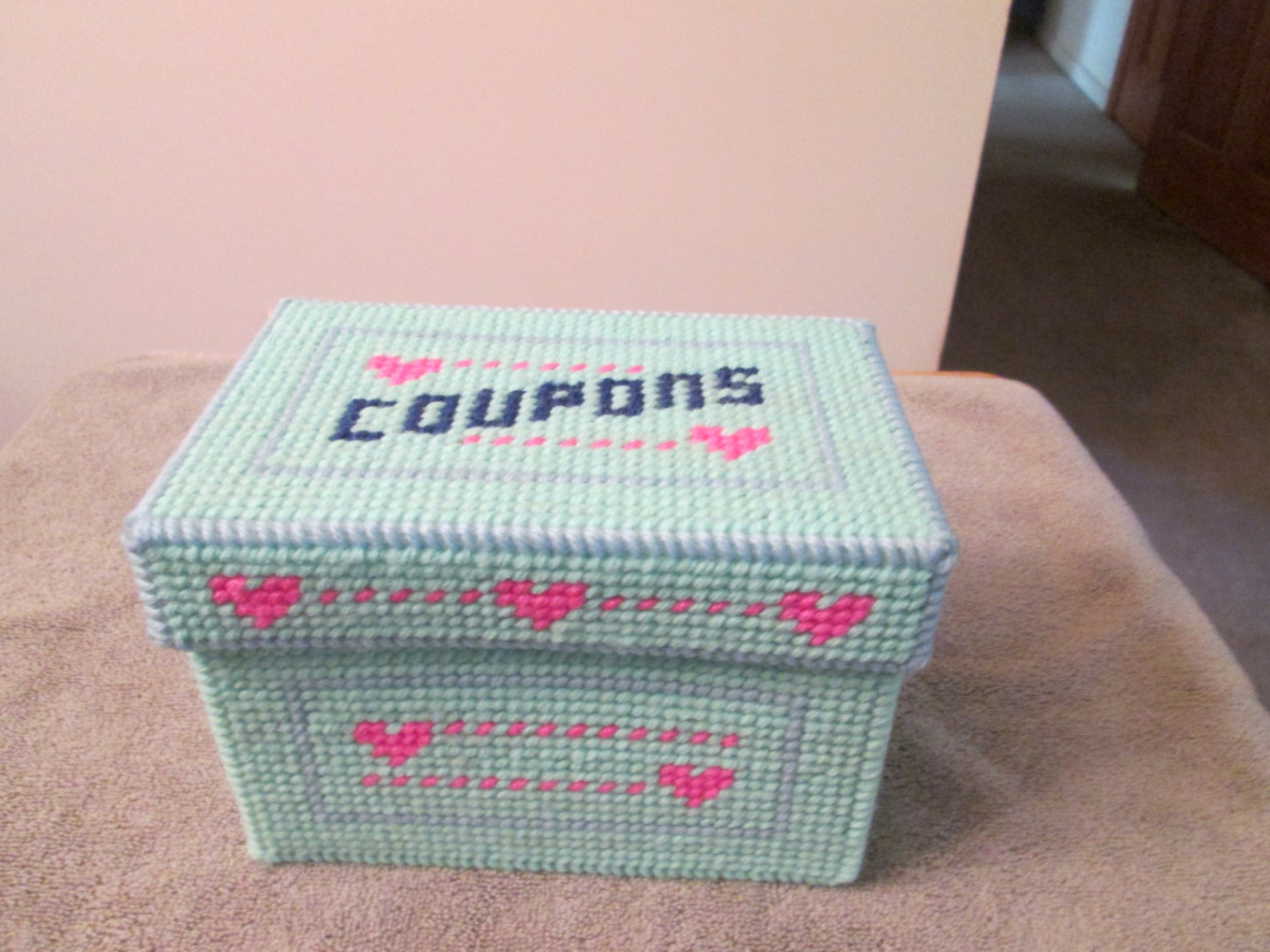 Coupon Box Covered in Plastic Canvas Item 179 Etsy