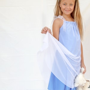 Lavender tulle dress for girls - Light blue party dress for girls - double layer dress for toddler girls