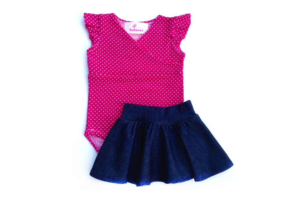 Baby Girl Outfit 018 Months Baby Girl Clothing Red Polka Etsy