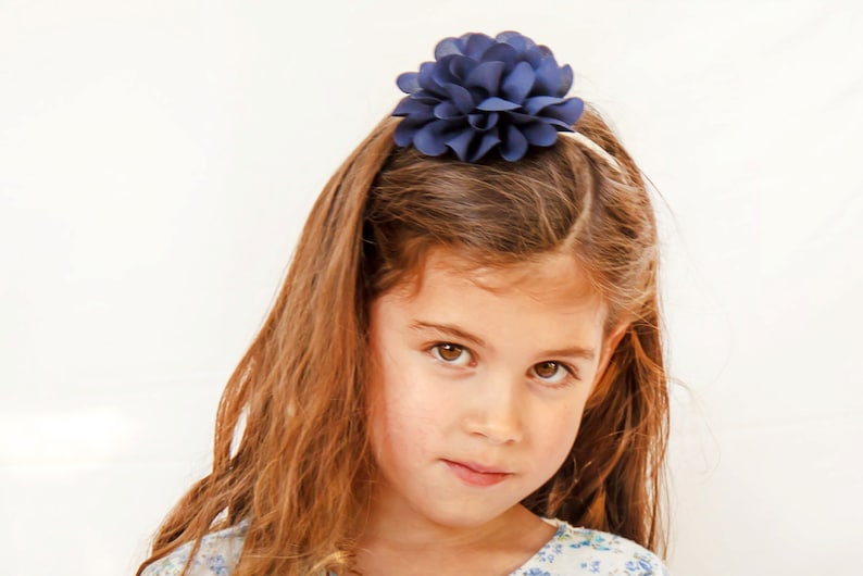 Blue Flower Headband for Girls Baby and Girl Flower Headband Flower