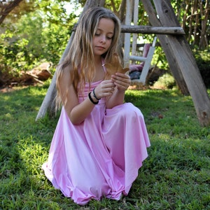 Collar dress for girls - summer twirly pink dress - teenager girl dress - young lady dress - chiffon ballerina dress