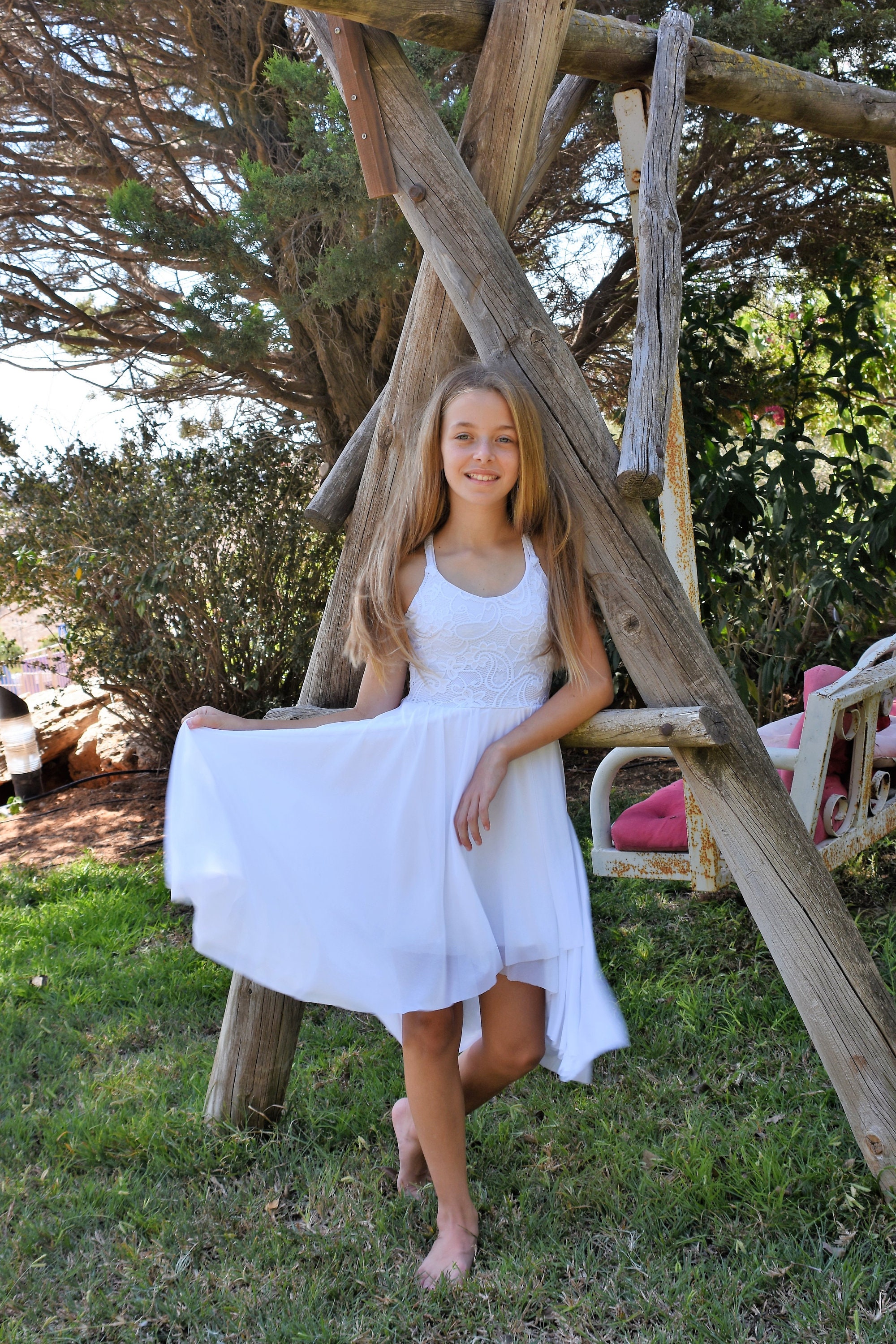 White lace dress hotsell for teenage girl