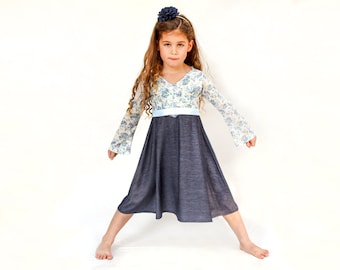 knee length dresses for ladies Girl Ruffled Side Slit Shirts main image 1