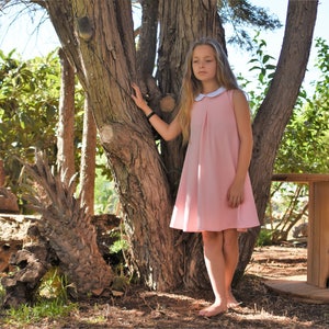 Vestido de fiesta rosa para niñas - Vestido de encaje rosa suave de la niña - vestido de fiesta sin mangas para niñas pequeñas