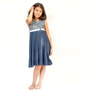 Girls Jeans twirl dress - Sleeveless girls twirl dress - summer twirl dress for toddler girls