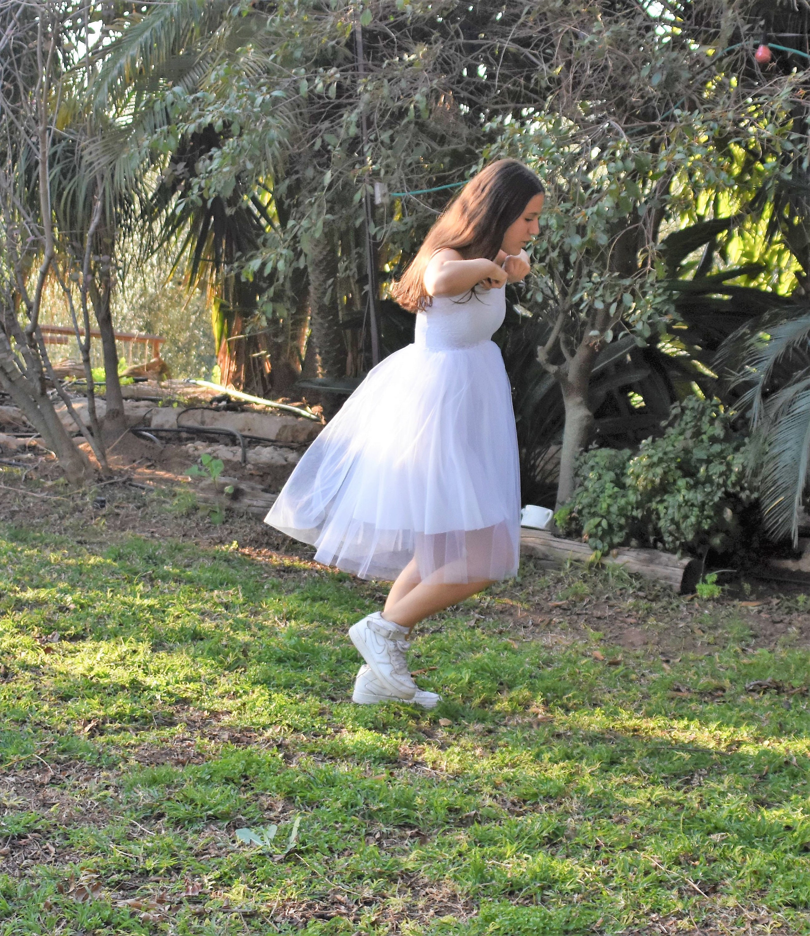 pearl tulle maternity dress