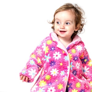 Fleece pink jacket for babies and girls (2 side)