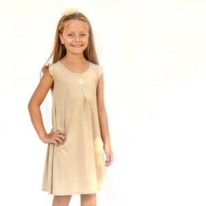 Girls golden twirl dress - Sleeveless girls twirl dress - twirl party dress for toddler girls