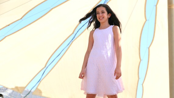 Pink Dress for Teenage Girls - Flower Girl Lace Dress - Flower Girl Dress - Bridesmaid Girl Dress - Teen Dress - Soft Pink Lace Dress