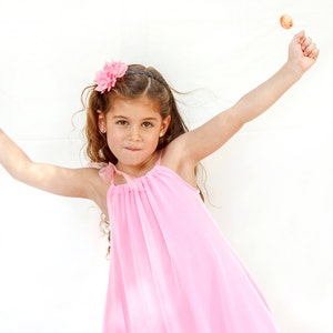 Pink flower girl tulle dress pink party dress for girls double layer dress for flower girls image 4