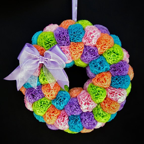 Easter Wreath Easter Decoration Spring Wreath Spring Decoration Paper Flower Wreath Easter Door Decor Spring Door Decor