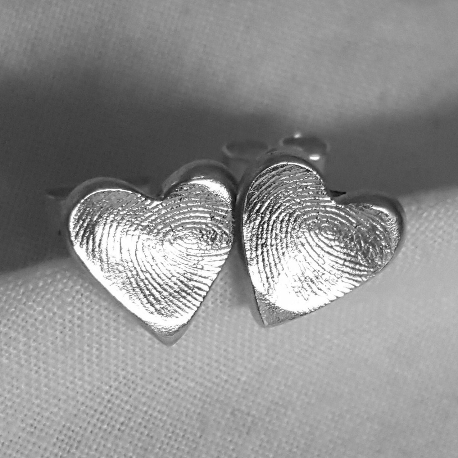 Fingerprint Stud Earrings Thumbprint Personalized Silver Fingerprint Jewelry Jewellery Stud Ear Rings Earrings
