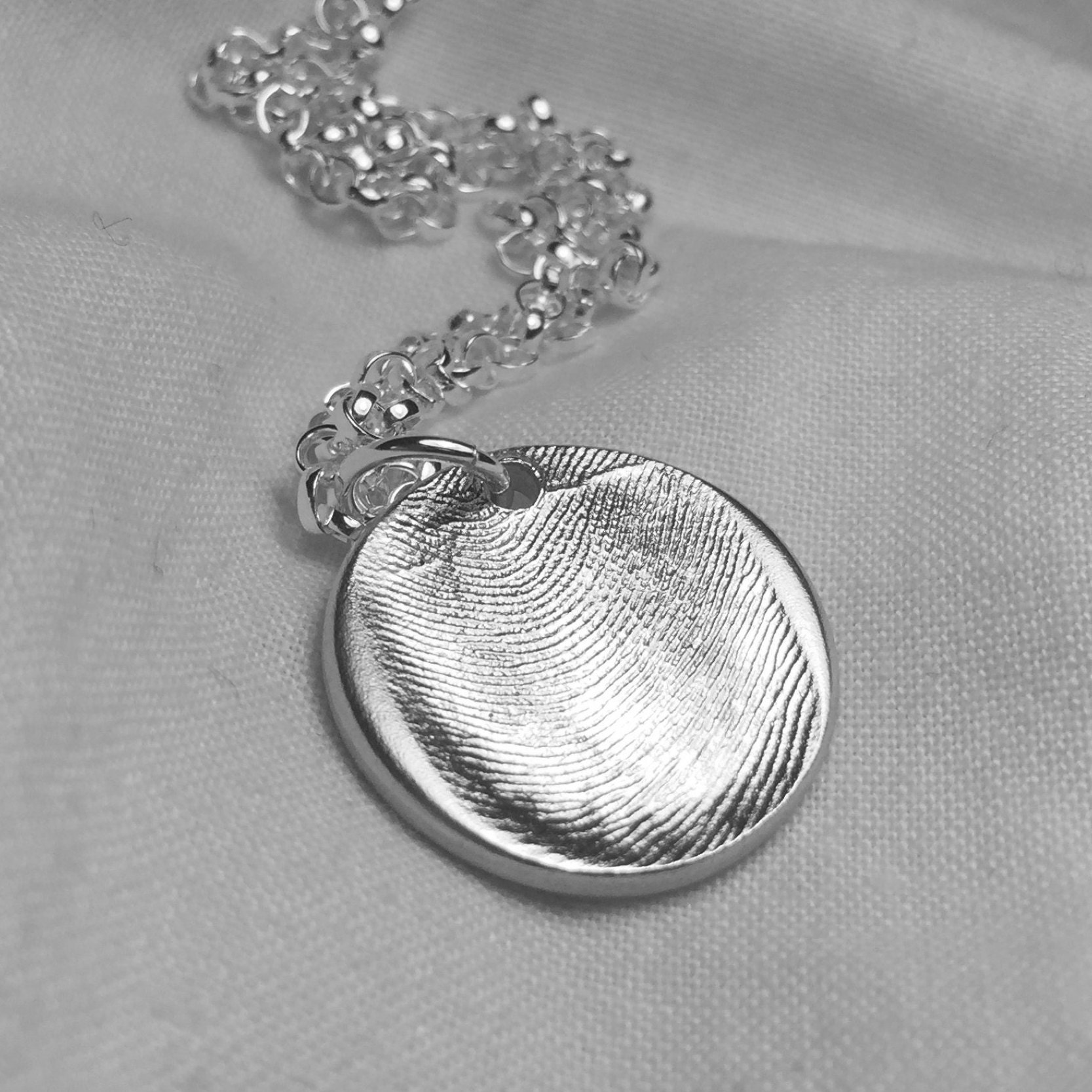 Fingerprint Necklace Pendant - Fingerprint Jewelry Thumbprint Jewellery Personalized Necklace Gifts For Mum