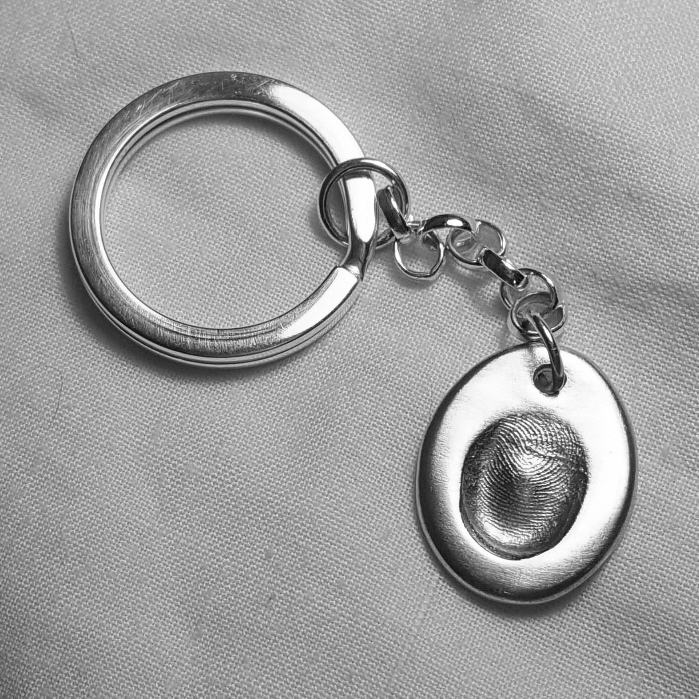 Fingerprint Keyring Personalized Silver Fingerprint Keyring Keychain Key Ring Chain