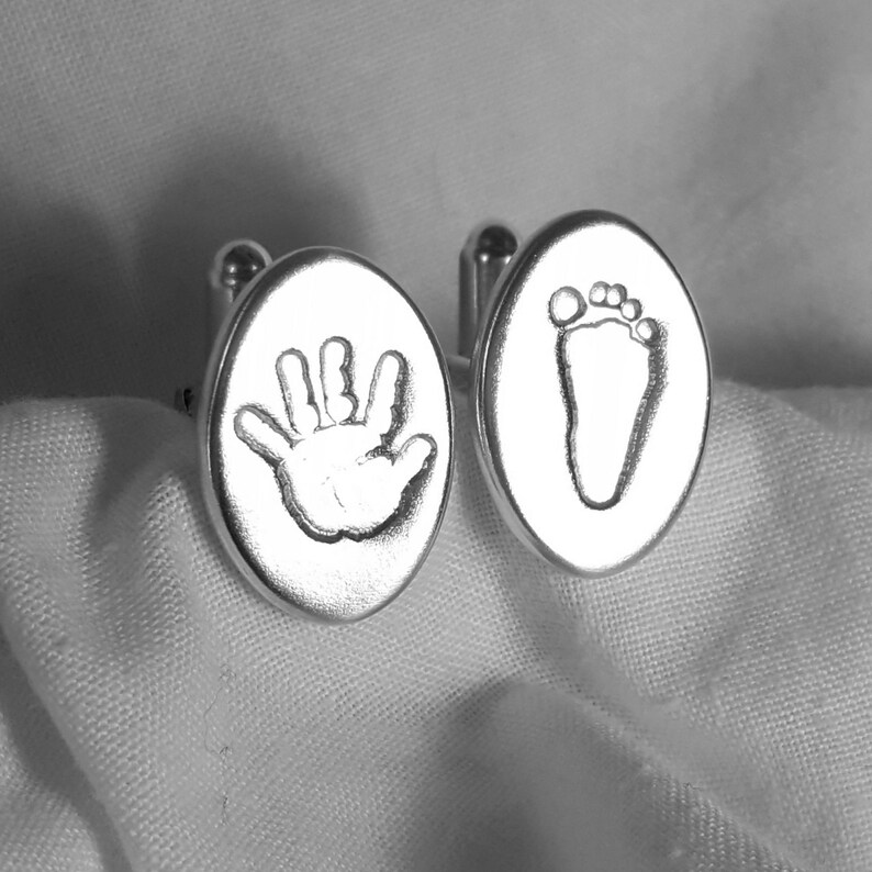 HANDPRINT CUFFLINKS Handprint Cuff Links Gifts for New Etsy
