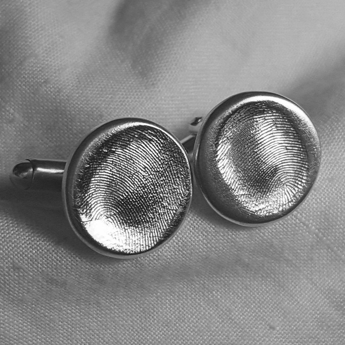 Fingerprint Cufflinks - Fingerprint Cuff Links Wedding Cufflinks Present For Groom Father’s Day Gift Dad