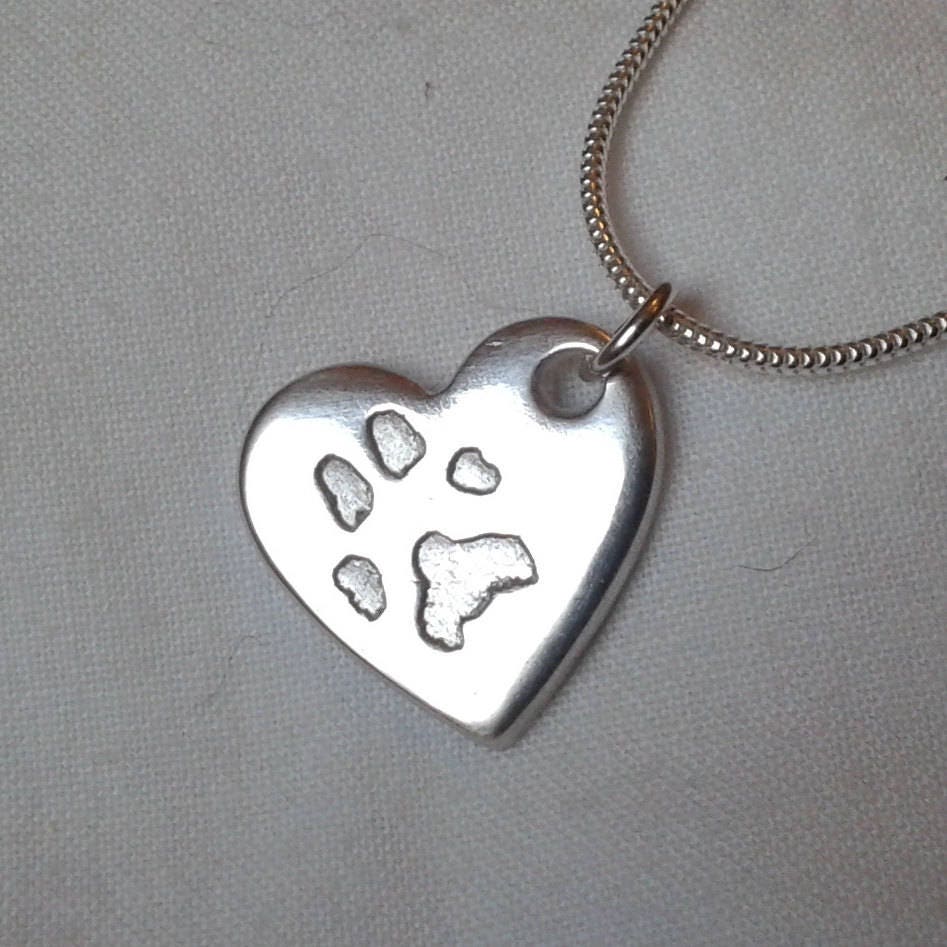 Paw Print Necklace - Personalized Jewellery Dog Lover Necklace Cat Jewelry Pawprint Pet Memorial