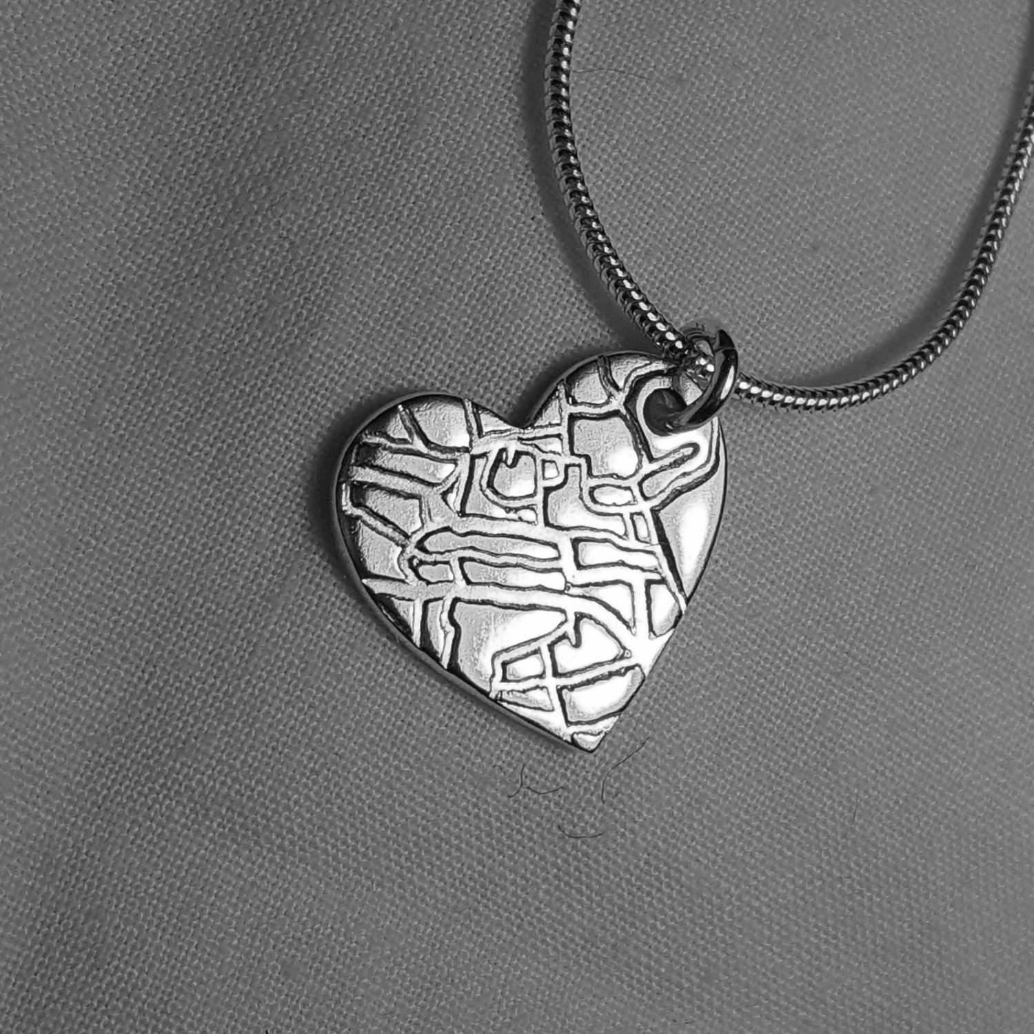 Silver Map Necklace Personalized Silver Map Jewellery Jewelery Wedding Honeymoon Birthday Pendant Charm