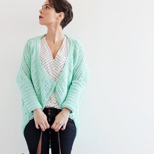 Mint Kimono Jacket Crochet PDF Pattern for Download image 1