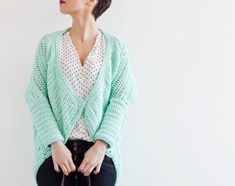 Mint Kimono Jacket Crochet PDF Pattern for Download