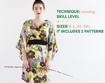 Kimono Patterns, Bridal Robes Patterns Women, Bridesmaid Robe Pattern PDF, Pattern for Women Plus Size Sewing Patterns PDF simple sewing diy