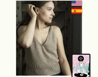 Patrón de punto a dos agujas de top verano en PDF, libro digital de amigurumi, tricot y ganchillo The Sewing Box Magazine