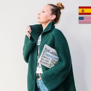 Modello PDF per cardigan lavorato a maglia verde